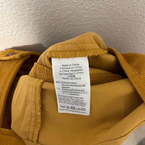 J. Crew Mustard Yellow Button-Front Corduroy Mini Dress - Picture 7 of 7